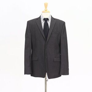 Calvin Klein 42R Gray Solid 2-Button Sport Coat Blazer Jacket O407